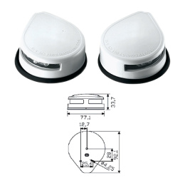 Огни бортовые светодиодные Easterner 2шт. красный и зеленый, белый пластик  (C91018W)